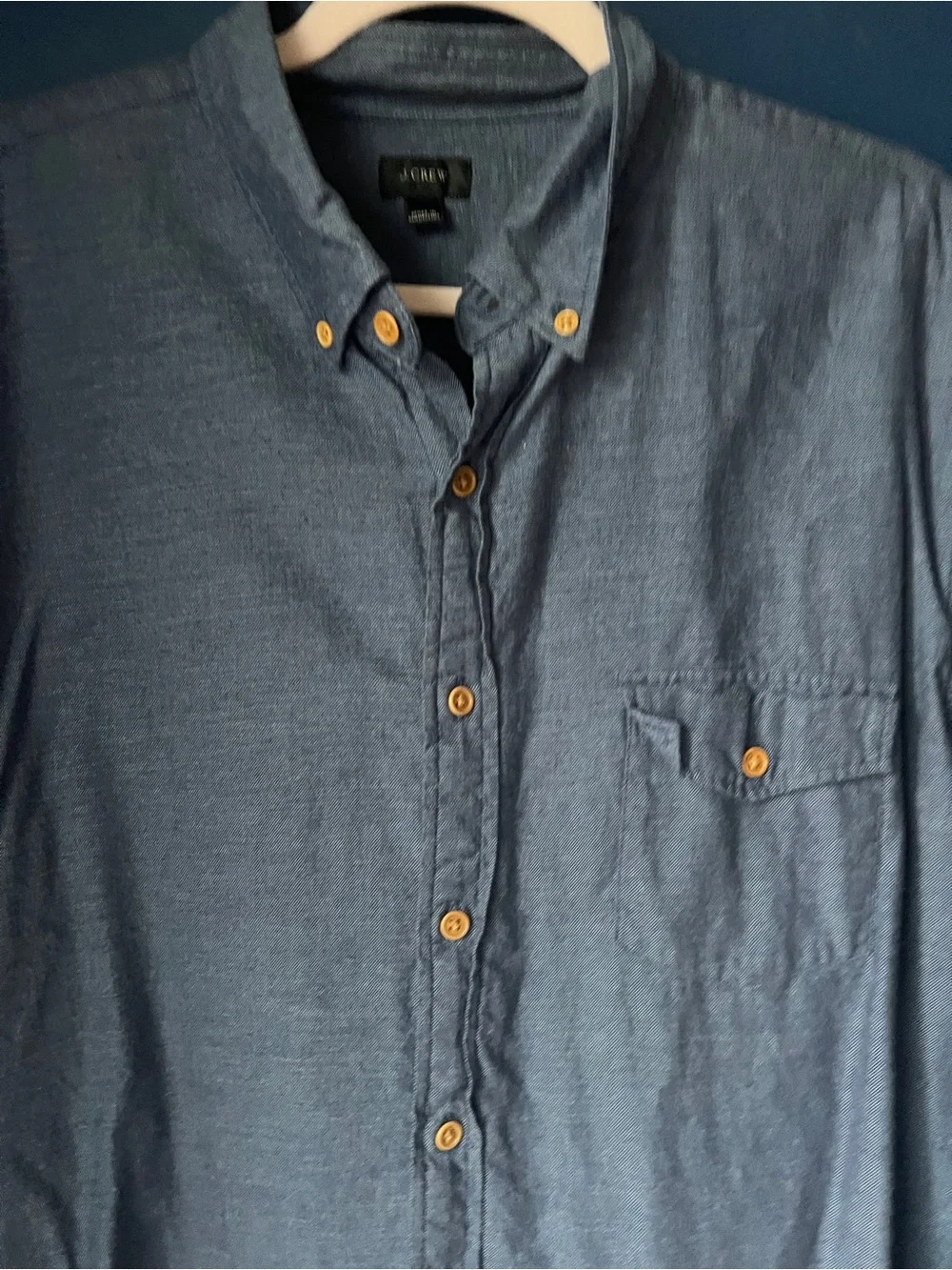 J.Crew XL Dark Chambray Button Down Shirt Men’s 100% Cotton Long Sleeve Classic
